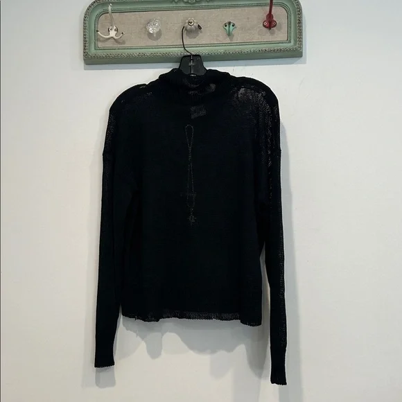 Dolls Kill Darker WAVS Black Long Sleeve Top open knit cowl neck top xl new - Picture 7 of 7
